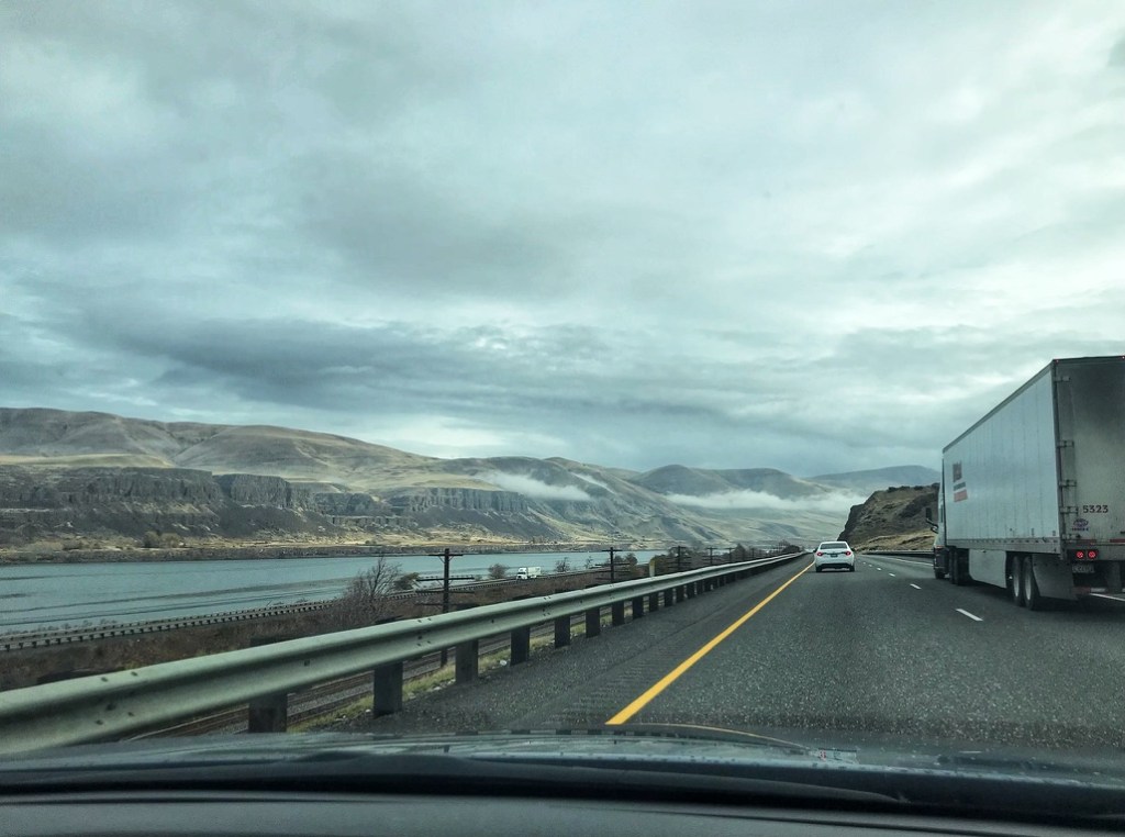 A moody drive along the Columbia on the way from Oregon to Walla Walla.