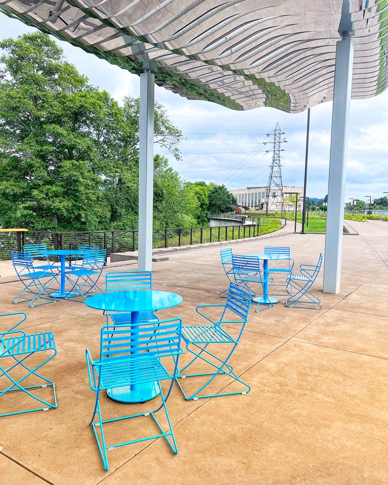 The new riverfront park being developed in downtown Eugene.
