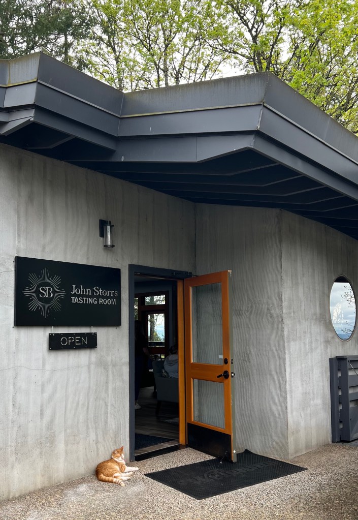 Sokol Blosser, a USDA certified organic winery, in the Willamette Valley.

Harry the tomcat, and Aaron giving us a tour of the cellar.