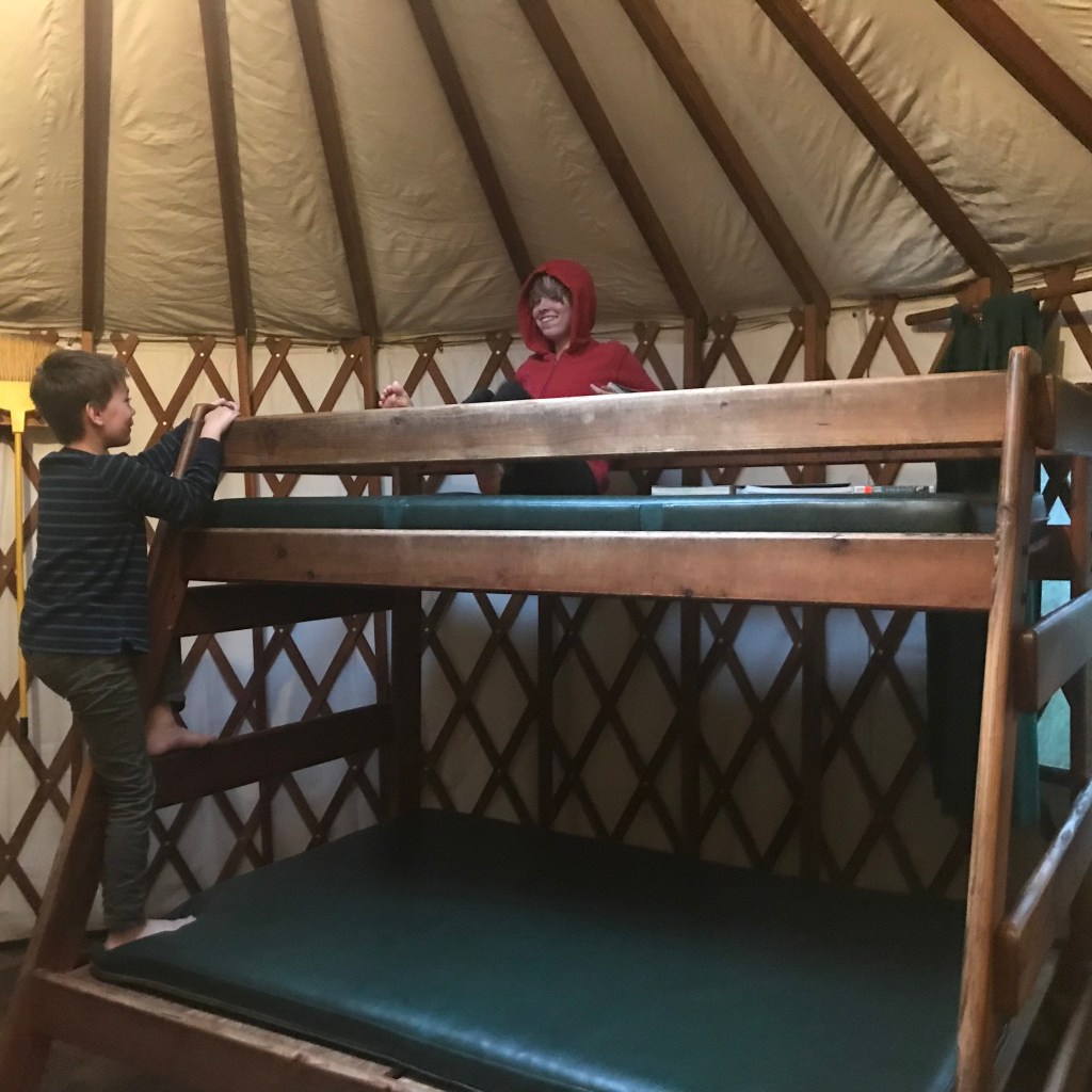 Yurt camping at Beverly Beach State Park.