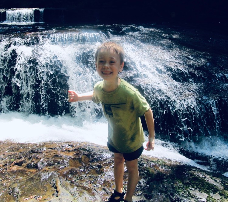 Cooling off at Sweet Creek Falls on the O.regon Coast